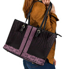 New Zealand Maori Kowhaiwhai Leather Tote Bag Mawhero Maui and Mangopare