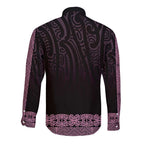 New Zealand Maori Kowhaiwhai Long Sleeve Button Shirt Mawhero Maui and Mangopare