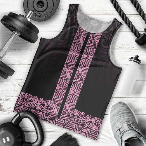 New Zealand Maori Kowhaiwhai Men Tank Top Mawhero Maui and Mangopare