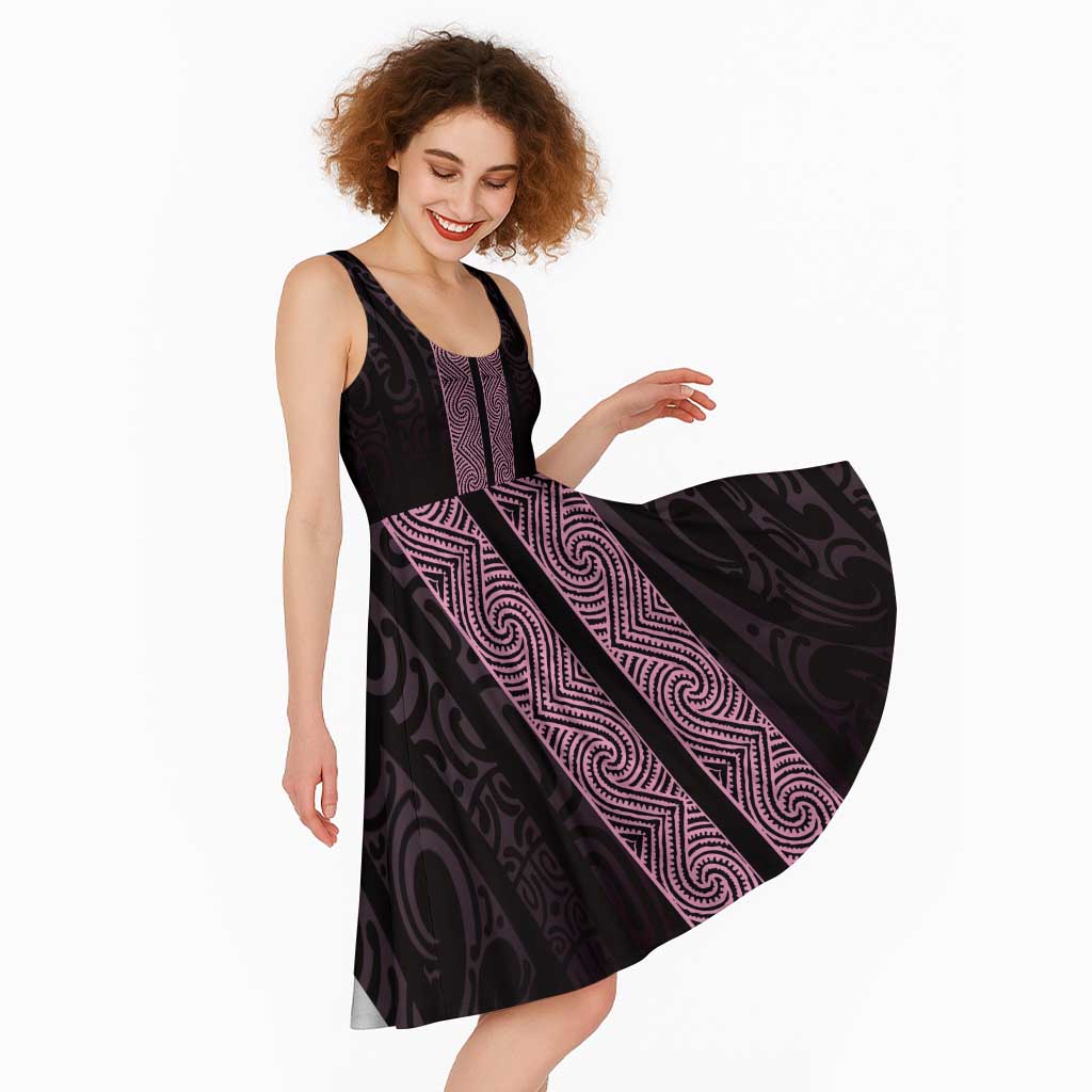 New Zealand Maori Kowhaiwhai Midi Dress Mawhero Maui and Mangopare - Aussie Hoodie