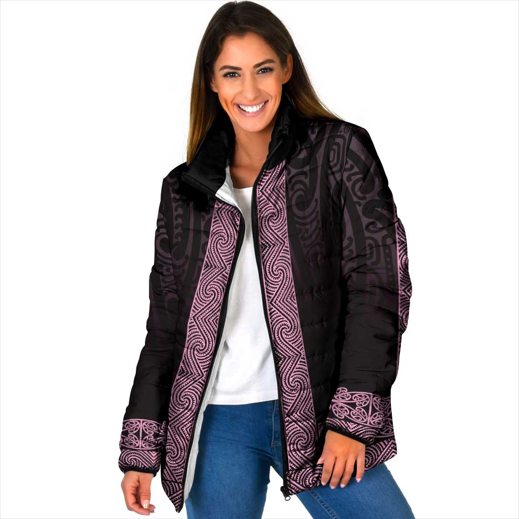 New Zealand Maori Kowhaiwhai Padded Jacket Mawhero Maui and Mangopare - Aussie Hoodie