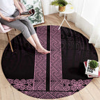 New Zealand Maori Kowhaiwhai Round Carpet Mawhero Maui and Mangopare