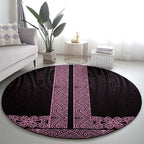 New Zealand Maori Kowhaiwhai Round Carpet Mawhero Maui and Mangopare