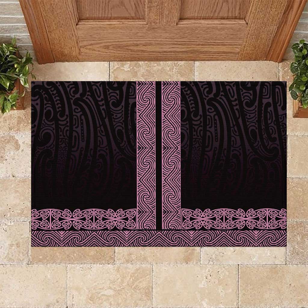 New Zealand Maori Kowhaiwhai Rubber Doormat Mawhero Maui and Mangopare