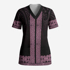 New Zealand Maori Kowhaiwhai Scrub Top Mawhero Maui and Mangopare - Aussie Hoodie