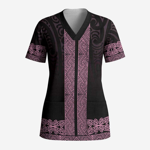 New Zealand Maori Kowhaiwhai Scrub Top Mawhero Maui and Mangopare - Aussie Hoodie