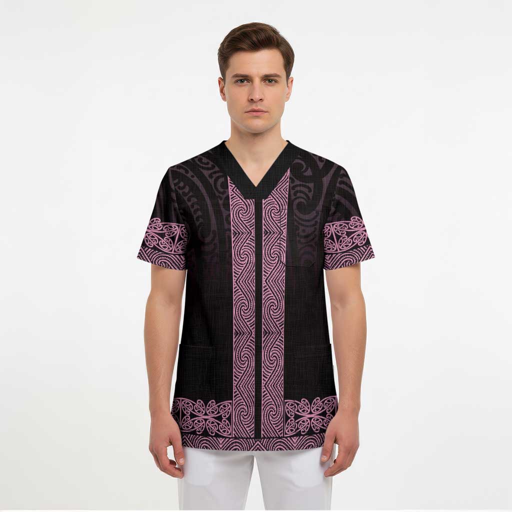 New Zealand Maori Kowhaiwhai Scrub Top Mawhero Maui and Mangopare - Aussie Hoodie