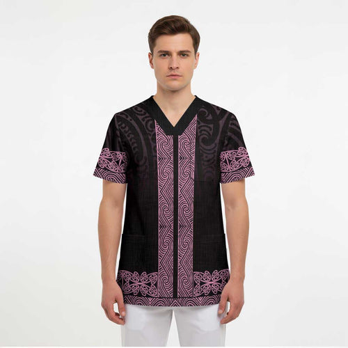 New Zealand Maori Kowhaiwhai Scrub Top Mawhero Maui and Mangopare - Aussie Hoodie