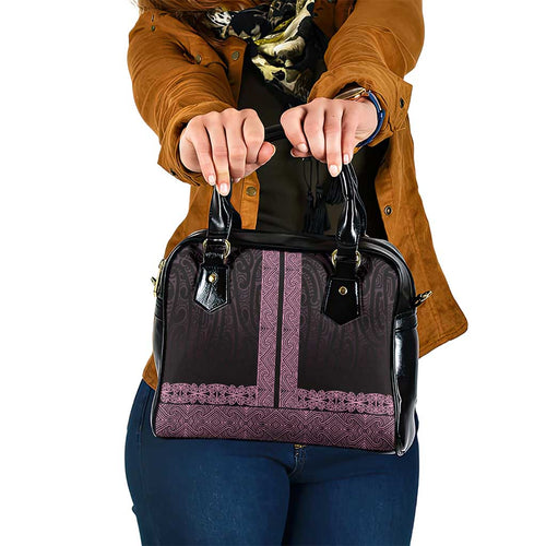 New Zealand Maori Kowhaiwhai Shoulder Handbag Mawhero Maui and Mangopare
