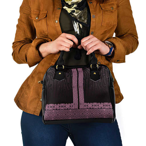 New Zealand Maori Kowhaiwhai Shoulder Handbag Mawhero Maui and Mangopare