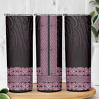 New Zealand Maori Kowhaiwhai Skinny Tumbler Mawhero Maui and Mangopare