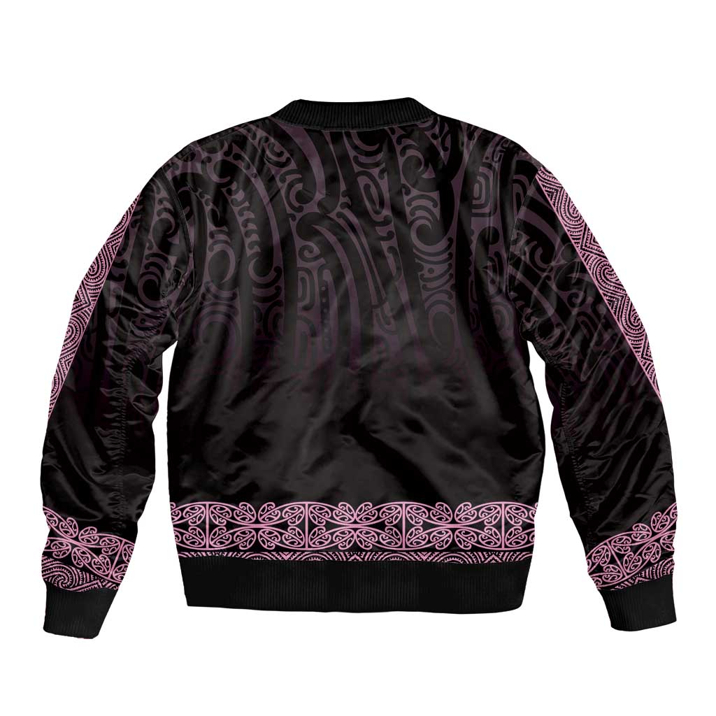 New Zealand Maori Kowhaiwhai Sleeve Zip Bomber Jacket Mawhero Maui and Mangopare