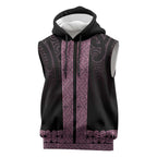 New Zealand Maori Kowhaiwhai Sleeveless Hoodie Mawhero Maui and Mangopare - Aussie Hoodie