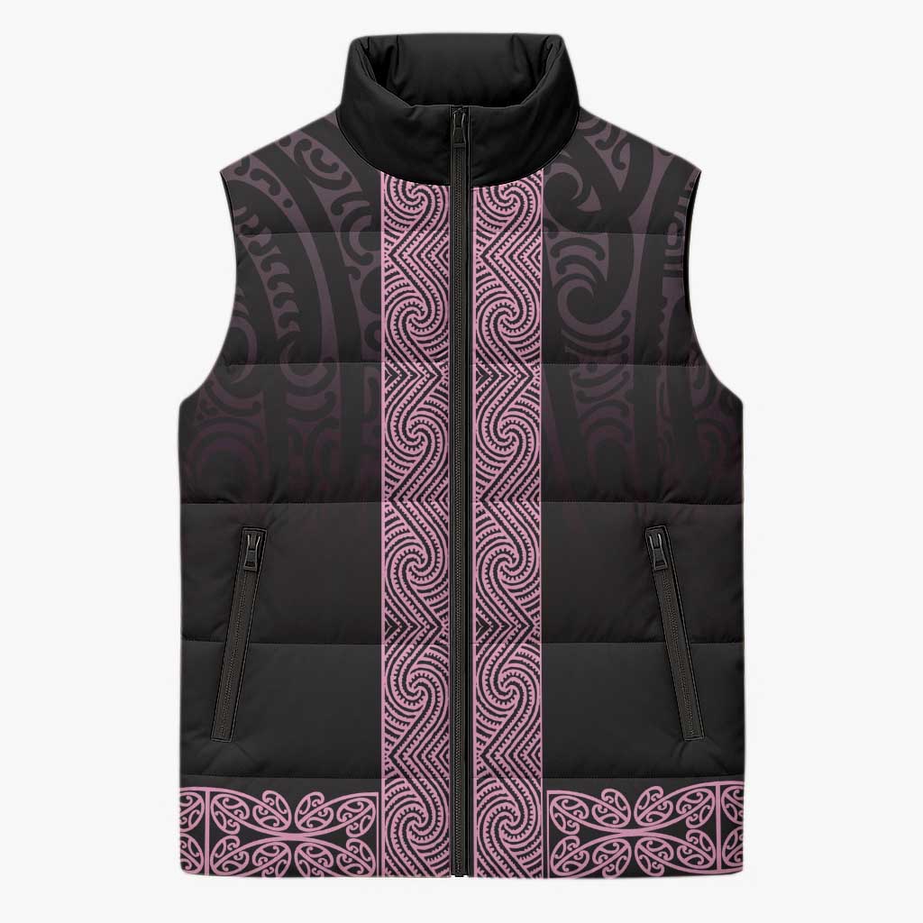 New Zealand Maori Kowhaiwhai Sleeveless Puffer Jacket Mawhero Maui and Mangopare - Aussie Hoodie