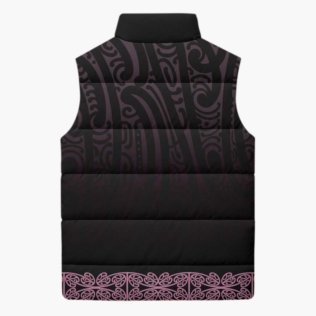 New Zealand Maori Kowhaiwhai Sleeveless Puffer Jacket Mawhero Maui and Mangopare - Aussie Hoodie