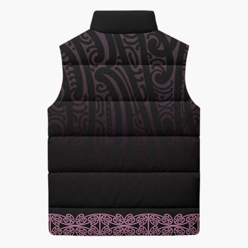 New Zealand Maori Kowhaiwhai Sleeveless Puffer Jacket Mawhero Maui and Mangopare - Aussie Hoodie