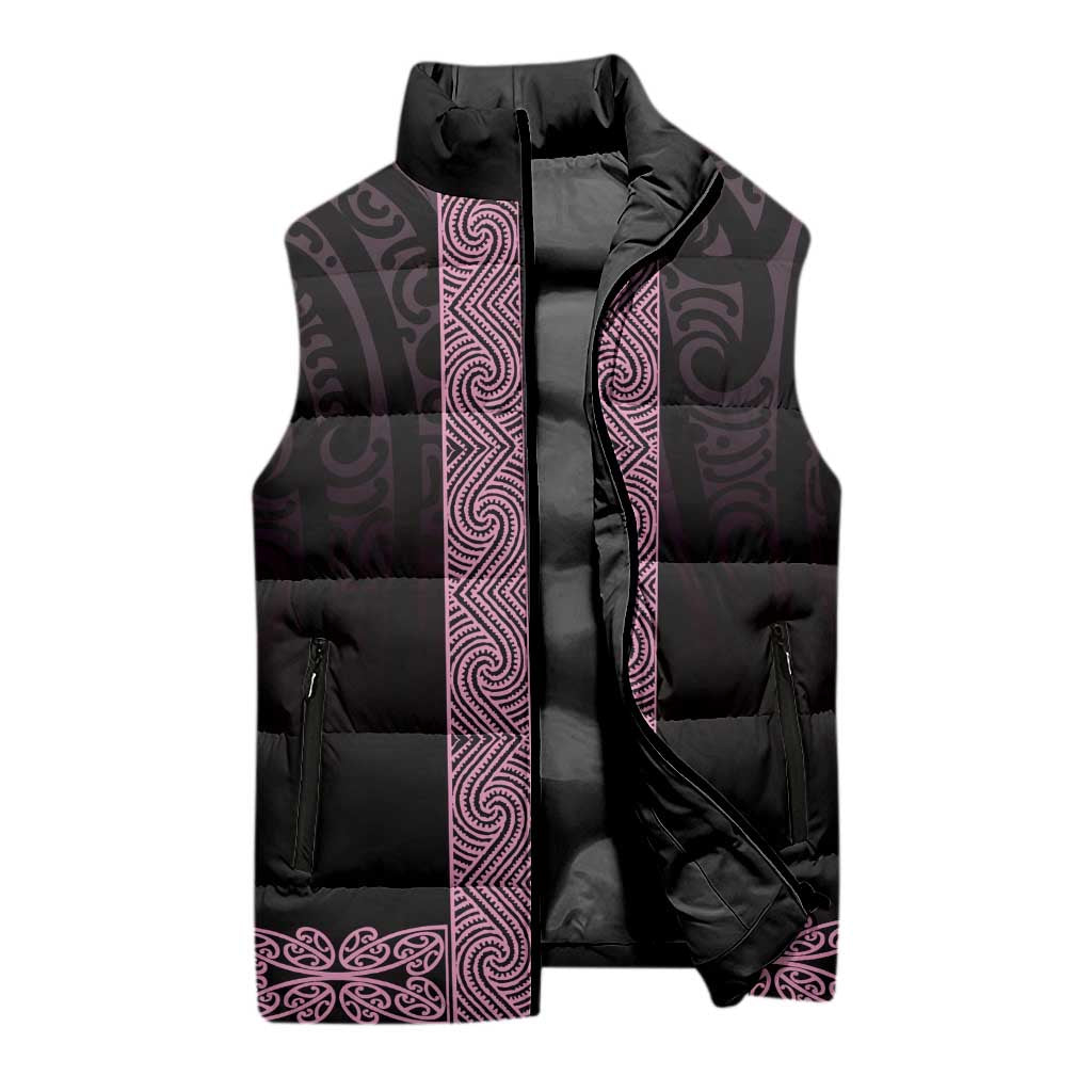 New Zealand Maori Kowhaiwhai Sleeveless Puffer Jacket Mawhero Maui and Mangopare - Aussie Hoodie