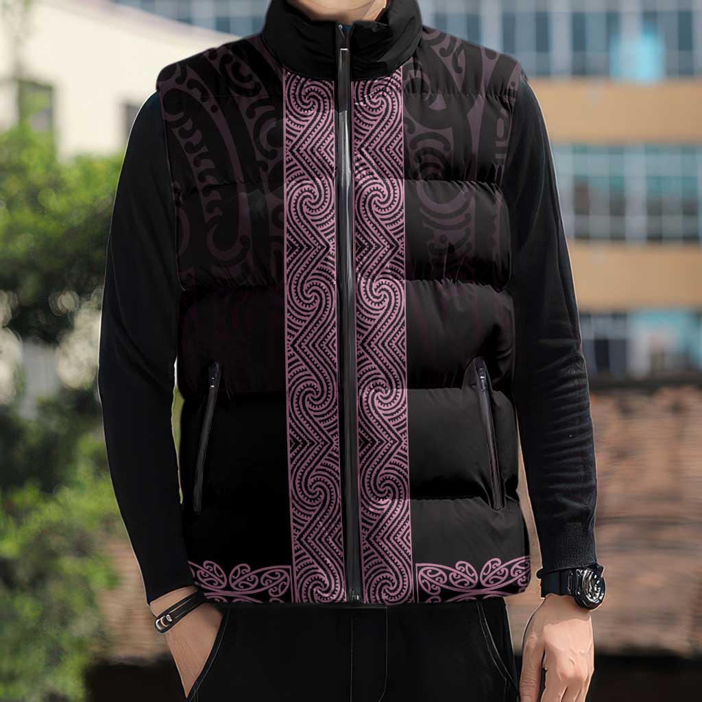 New Zealand Maori Kowhaiwhai Sleeveless Puffer Jacket Mawhero Maui and Mangopare - Aussie Hoodie