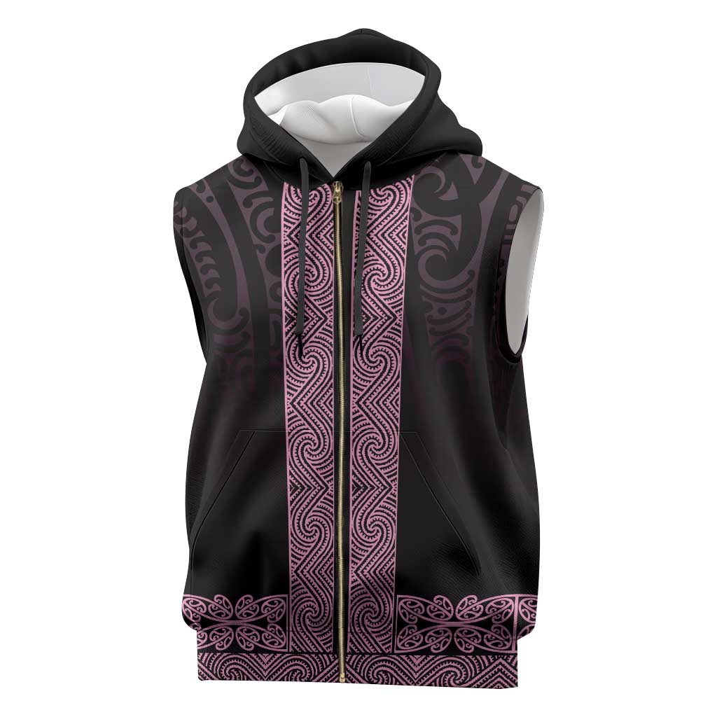 New Zealand Maori Kowhaiwhai Sleeveless Zip Hoodie Mawhero Maui and Mangopare - Aussie Hoodie