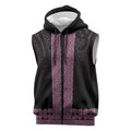 New Zealand Maori Kowhaiwhai Sleeveless Zip Hoodie Mawhero Maui and Mangopare LT9