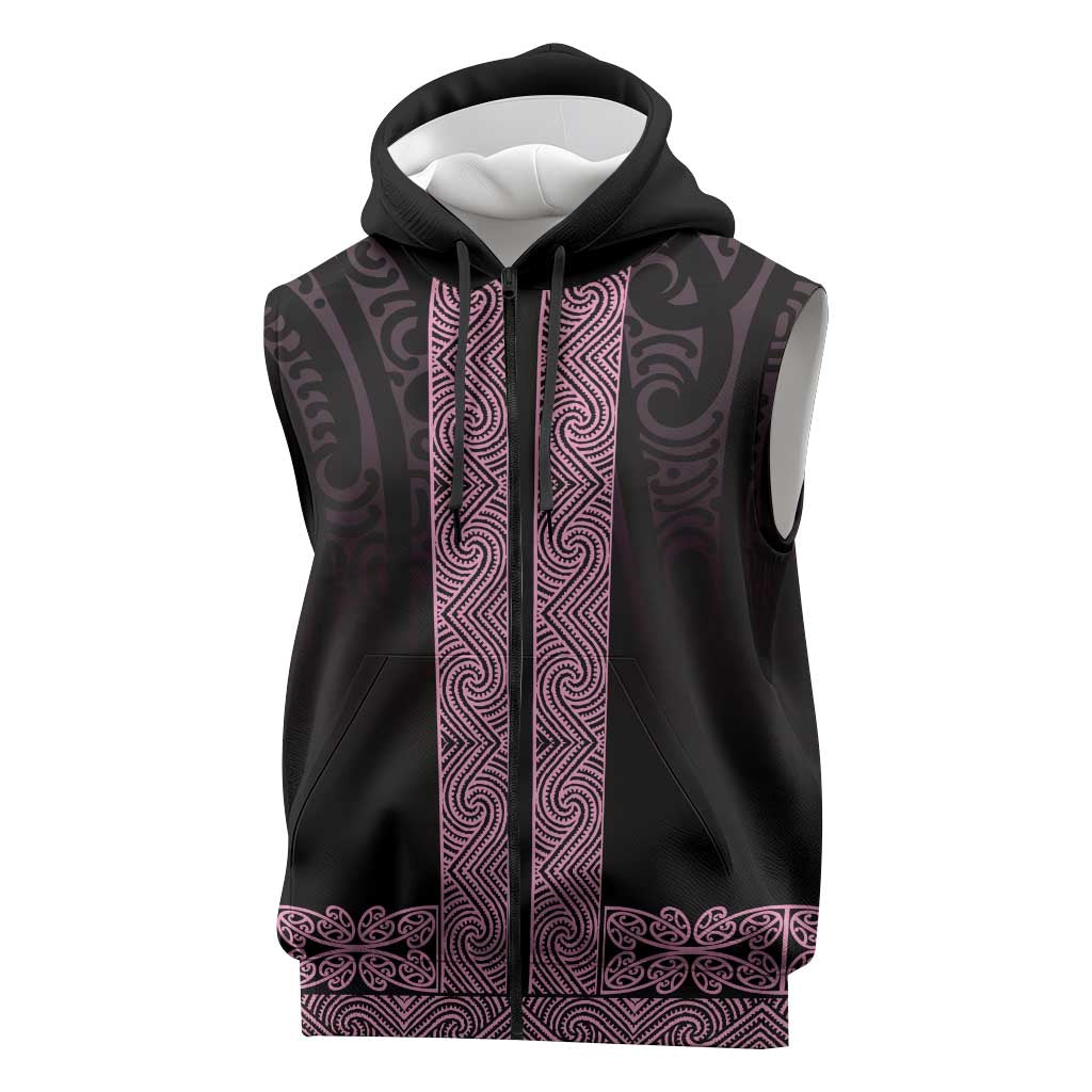 New Zealand Maori Kowhaiwhai Sleeveless Zip Hoodie Mawhero Maui and Mangopare LT9