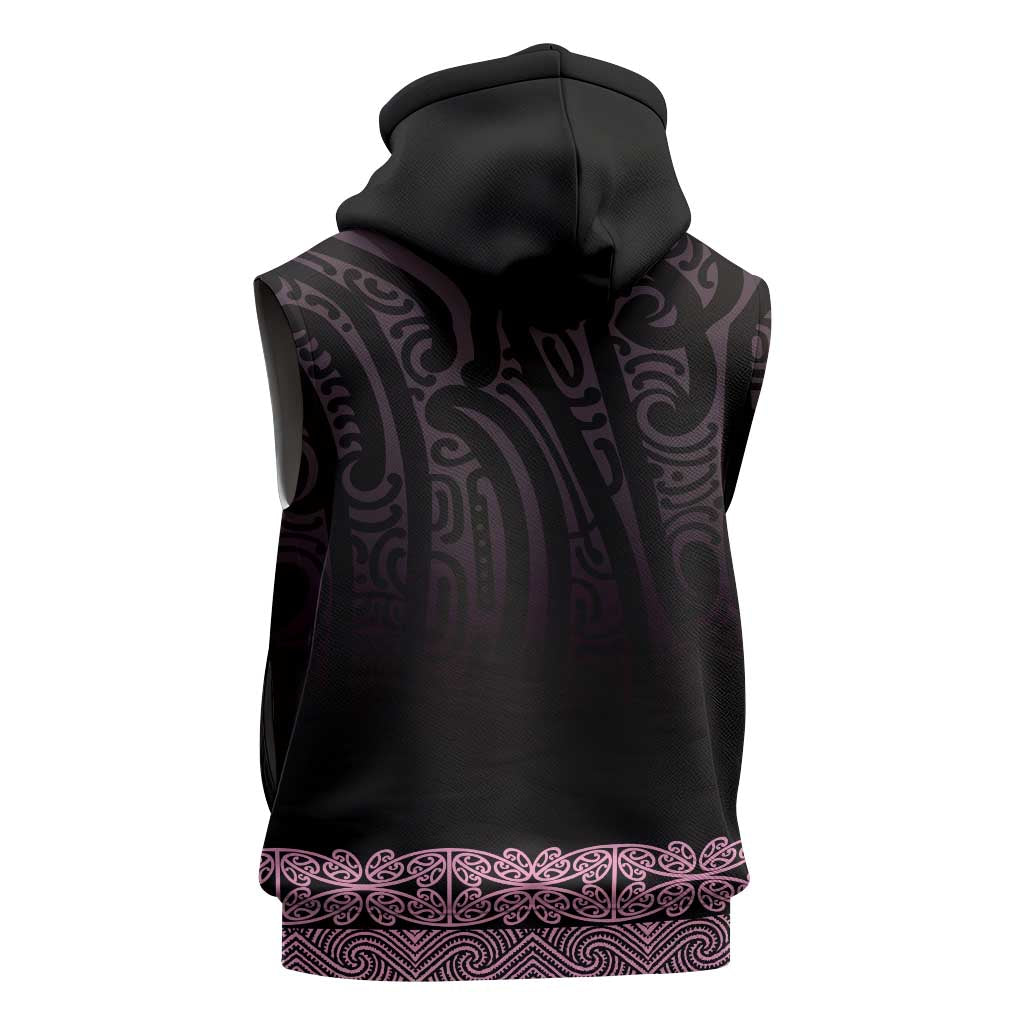 New Zealand Maori Kowhaiwhai Sleeveless Zip Hoodie Mawhero Maui and Mangopare LT9