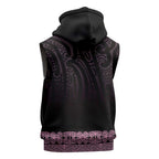 New Zealand Maori Kowhaiwhai Sleeveless Zip Hoodie Mawhero Maui and Mangopare LT9