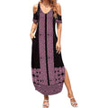 New Zealand Maori Kowhaiwhai Summer Maxi Dress Mawhero Maui and Mangopare