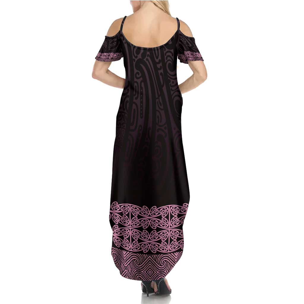 New Zealand Maori Kowhaiwhai Summer Maxi Dress Mawhero Maui and Mangopare