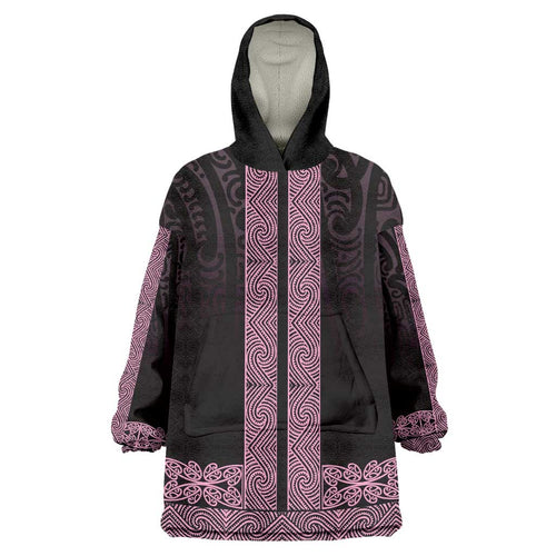 New Zealand Maori Kowhaiwhai Wearable Blanket Hoodie Mawhero Maui and Mangopare