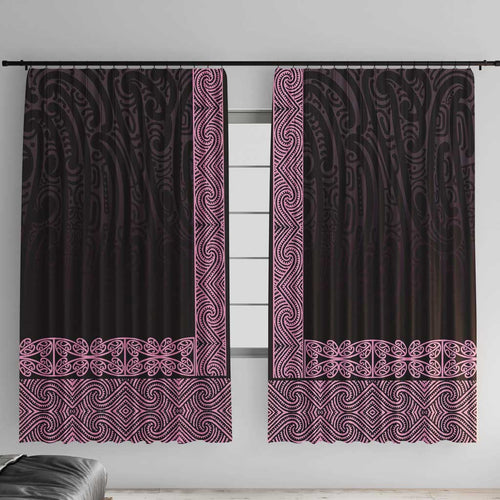 New Zealand Maori Kowhaiwhai Window Curtain Mawhero Maui and Mangopare