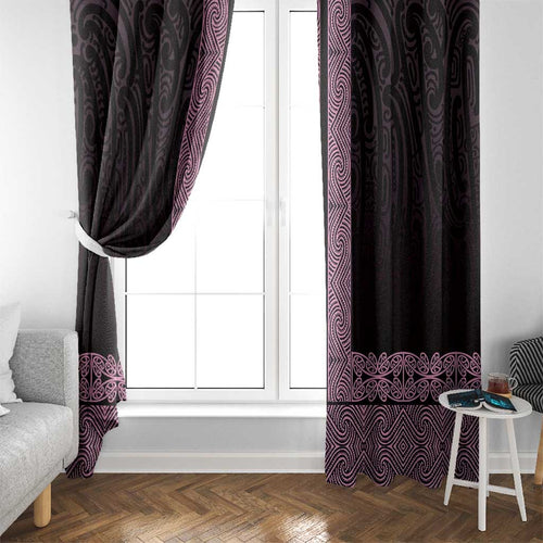 New Zealand Maori Kowhaiwhai Window Curtain Mawhero Maui and Mangopare