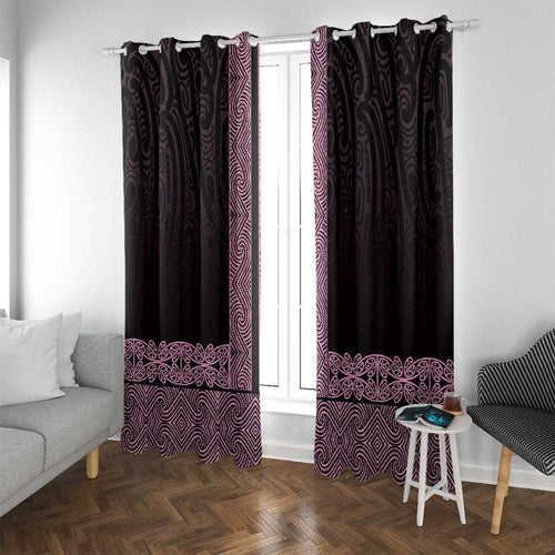 New Zealand Maori Kowhaiwhai Window Curtain Mawhero Maui and Mangopare
