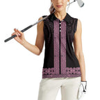 New Zealand Maori Kowhaiwhai Women Sleeveless Polo Shirt Mawhero Maui and Mangopare