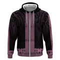 New Zealand Maori Kowhaiwhai Zip Hoodie Mawhero Maui and Mangopare