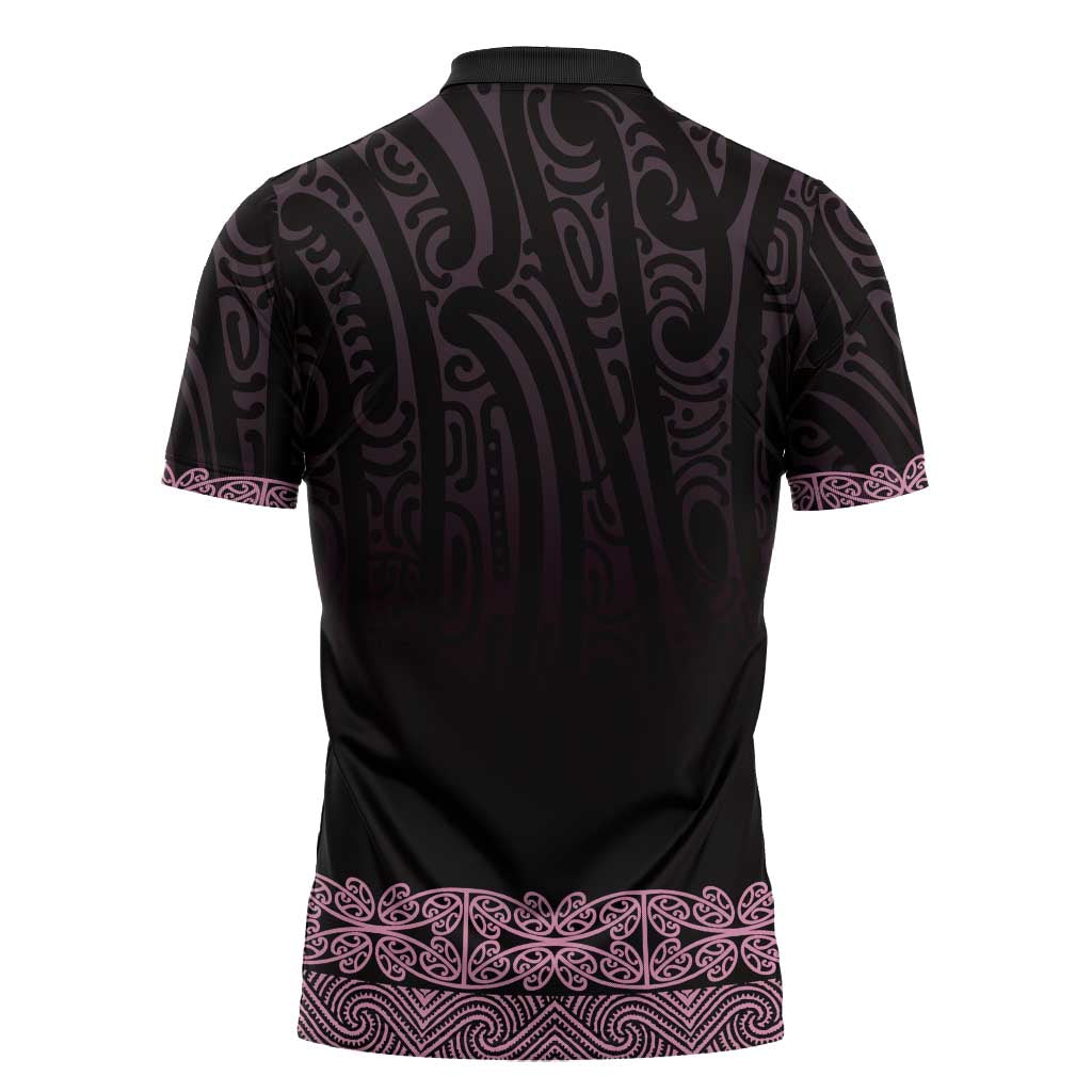 New Zealand Maori Kowhaiwhai Zipper Polo Shirt Mawhero Maui and Mangopare - Aussie Hoodie