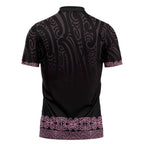New Zealand Maori Kowhaiwhai Zipper Polo Shirt Mawhero Maui and Mangopare - Aussie Hoodie
