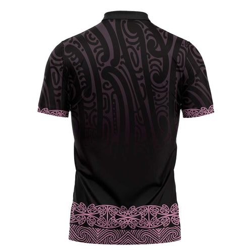 New Zealand Maori Kowhaiwhai Zipper Polo Shirt Mawhero Maui and Mangopare - Aussie Hoodie