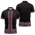 New Zealand Maori Kowhaiwhai Zipper Polo Shirt Mawhero Maui and Mangopare - Aussie Hoodie