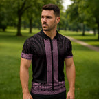New Zealand Maori Kowhaiwhai Zipper Polo Shirt Mawhero Maui and Mangopare - Aussie Hoodie