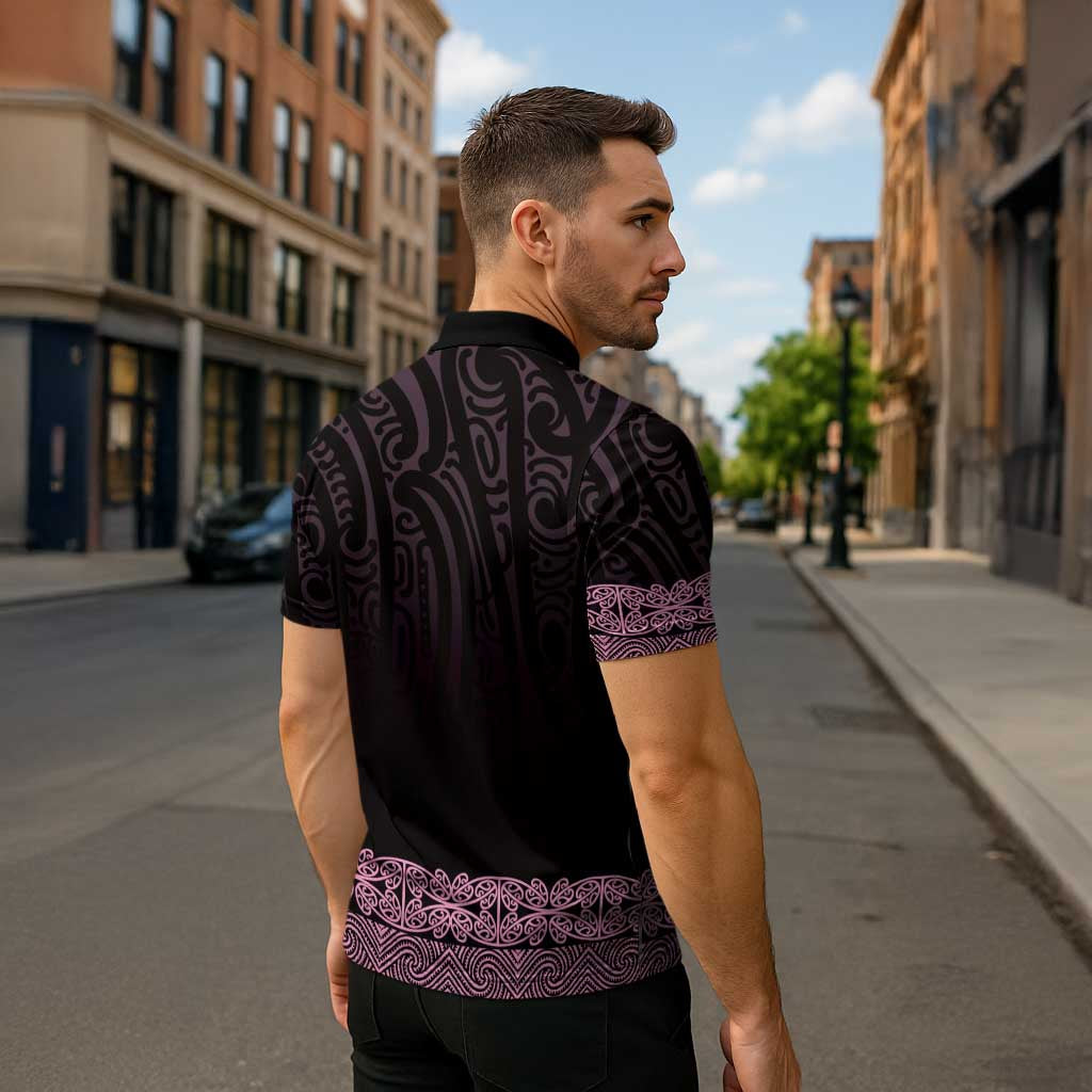 New Zealand Maori Kowhaiwhai Zipper Polo Shirt Mawhero Maui and Mangopare - Aussie Hoodie