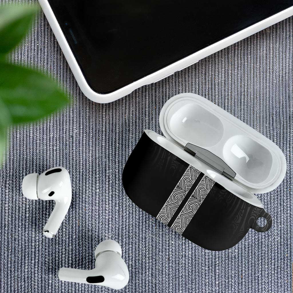 New Zealand Maori Kowhaiwhai AirPods Case Pango Maui and Mangopare - Aussie Hoodie