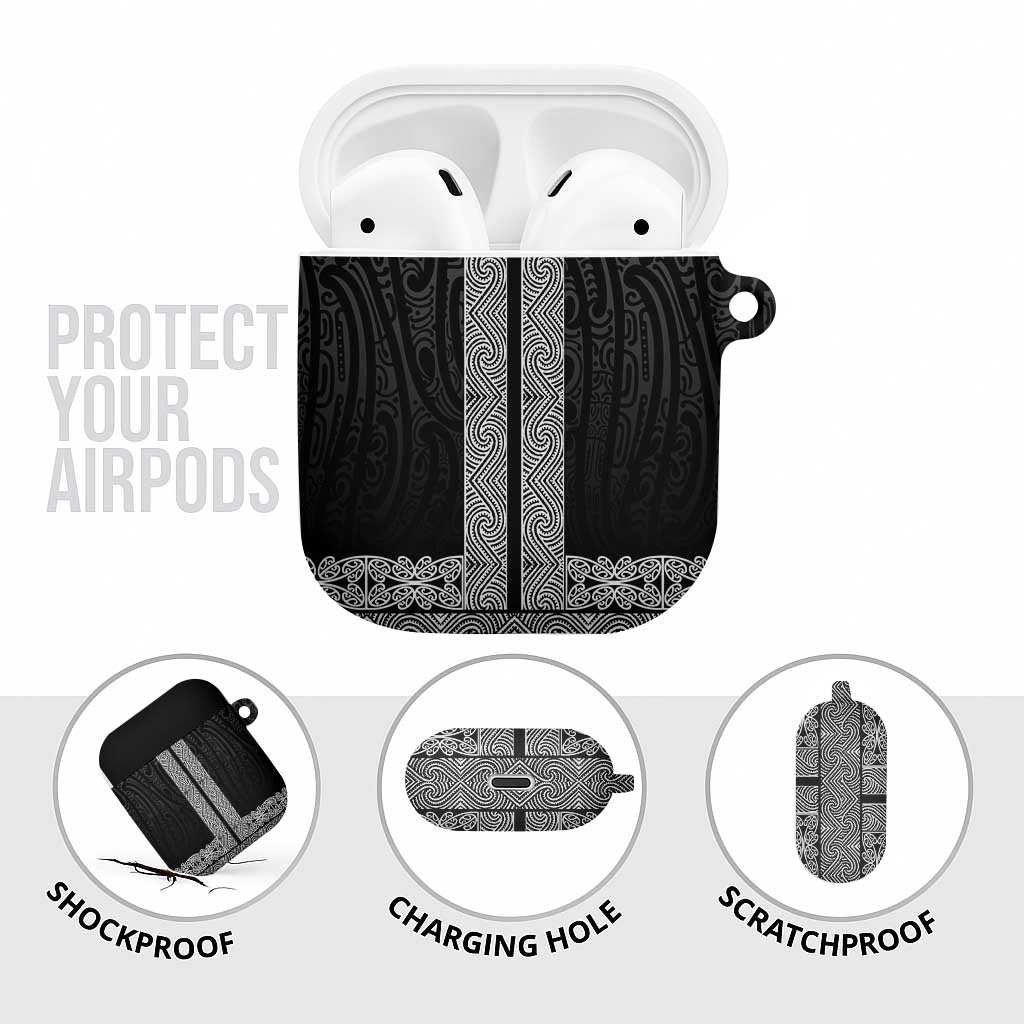 New Zealand Maori Kowhaiwhai AirPods Case Pango Maui and Mangopare - Aussie Hoodie