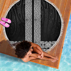 New Zealand Maori Kowhaiwhai Beach Blanket Pango Maui and Mangopare