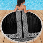 New Zealand Maori Kowhaiwhai Beach Blanket Pango Maui and Mangopare