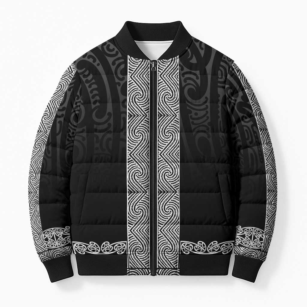 New Zealand Maori Kowhaiwhai Bomber Puffer Jacket Pango Maui and Mangopare - Aussie Hoodie