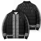 New Zealand Maori Kowhaiwhai Bomber Puffer Jacket Pango Maui and Mangopare - Aussie Hoodie