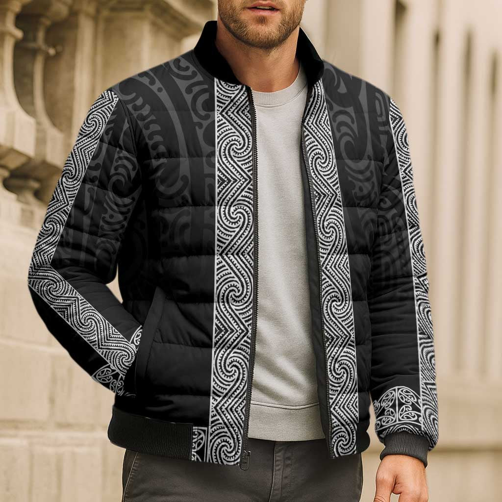 New Zealand Maori Kowhaiwhai Bomber Puffer Jacket Pango Maui and Mangopare - Aussie Hoodie