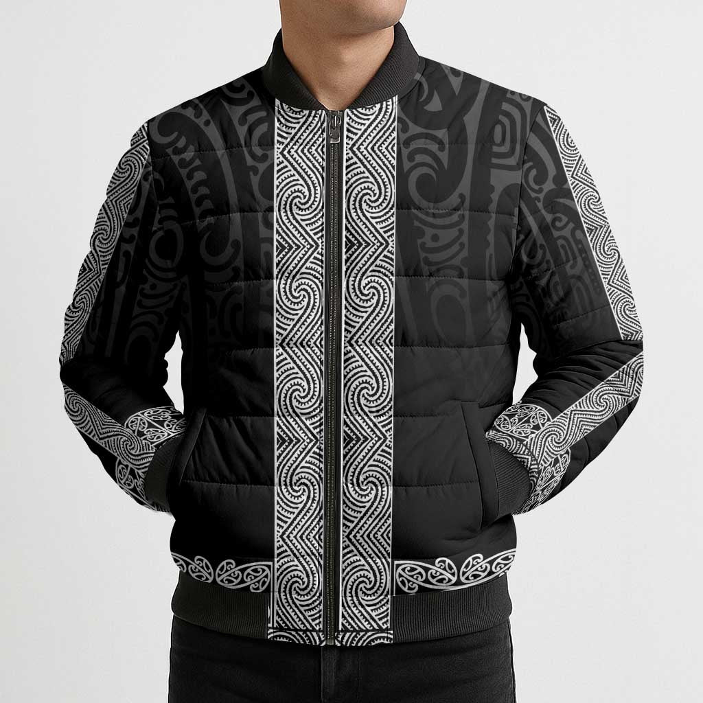 New Zealand Maori Kowhaiwhai Bomber Puffer Jacket Pango Maui and Mangopare - Aussie Hoodie