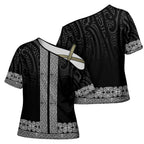 New Zealand Maori Kowhaiwhai Cross Shoulder Shirt Pango Maui and Mangopare - Aussie Hoodie